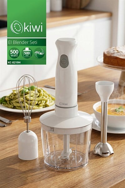 KC-8219H Paslanmaz Çelik Bıçaklı El Blender Seti 