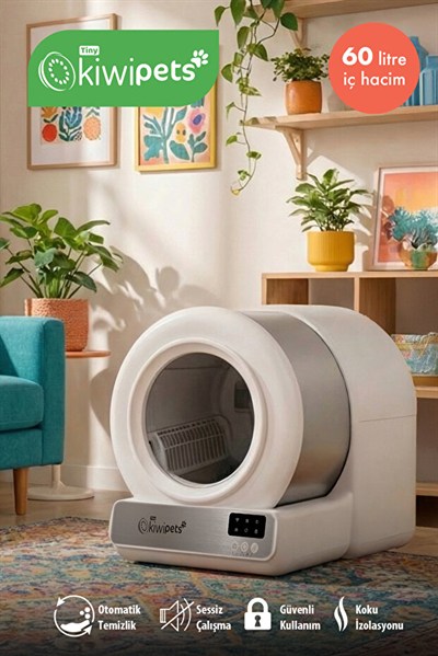 Kiwi KPLB 1071 Otomatik Kedi Tuvaleti - Beyaz