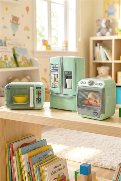 Oyuncak Dokunmatik Mirodalga, Bulaşık Makinesi Ve Buzdolabı Seti