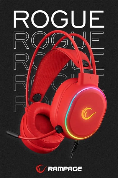 Rogue Kırmızı 7.1 Surround Sound Rgb Ledli Gaming Oyuncu Mikrofonlu Kulaklık