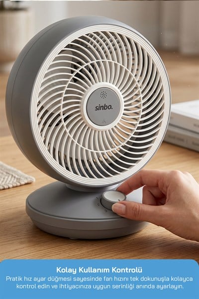 SİNBO SF-7701 MASAÜSTÜ VANTİLATÖR FAN KOYU GRİ 