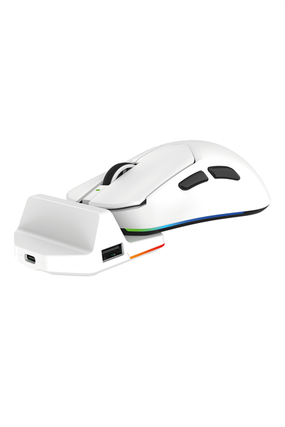 Tracker Pro RGB Kablosuz2.4Ghz+Bluetooth+Kablolu+Dock Şarj İstasyonlu 69gr 1KHz 12000DPI OyuncuMouse