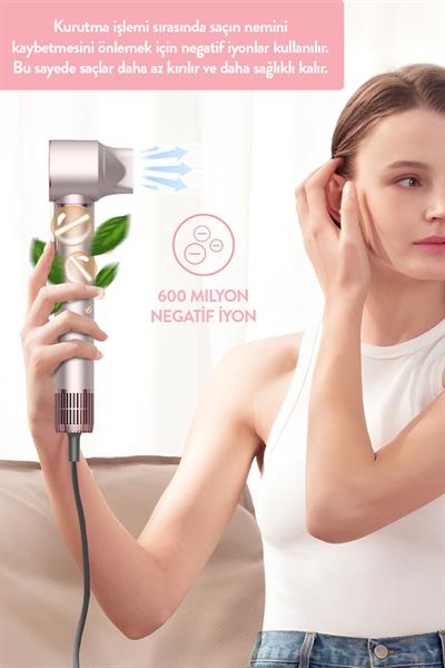 Pro Compact Uzun Multi-styler Saç Kurutma Makinesi, Fön Makinesi,5in1,Shd-1729, Çanta Hediye