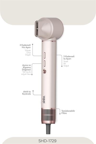 Pro Compact Uzun Multi-styler Saç Kurutma Makinesi, Fön Makinesi,5in1,Shd-1729, Çanta Hediye