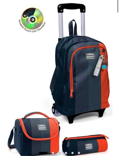 Coral High Kids Renkli Çizgili 3'lü Okul Çanta Seti SET0123982
