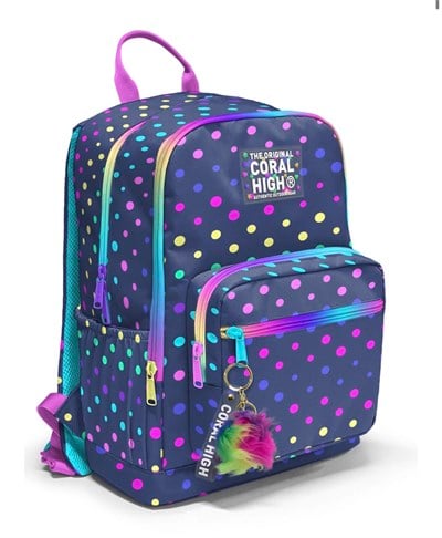 Coral High Lacivert Renkli Puantiyeli Okul Sırt Çantası 23672