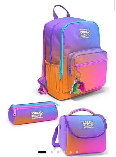 Coral High Renk Geçişli 3'lü Okul Çanta Seti SET0123675