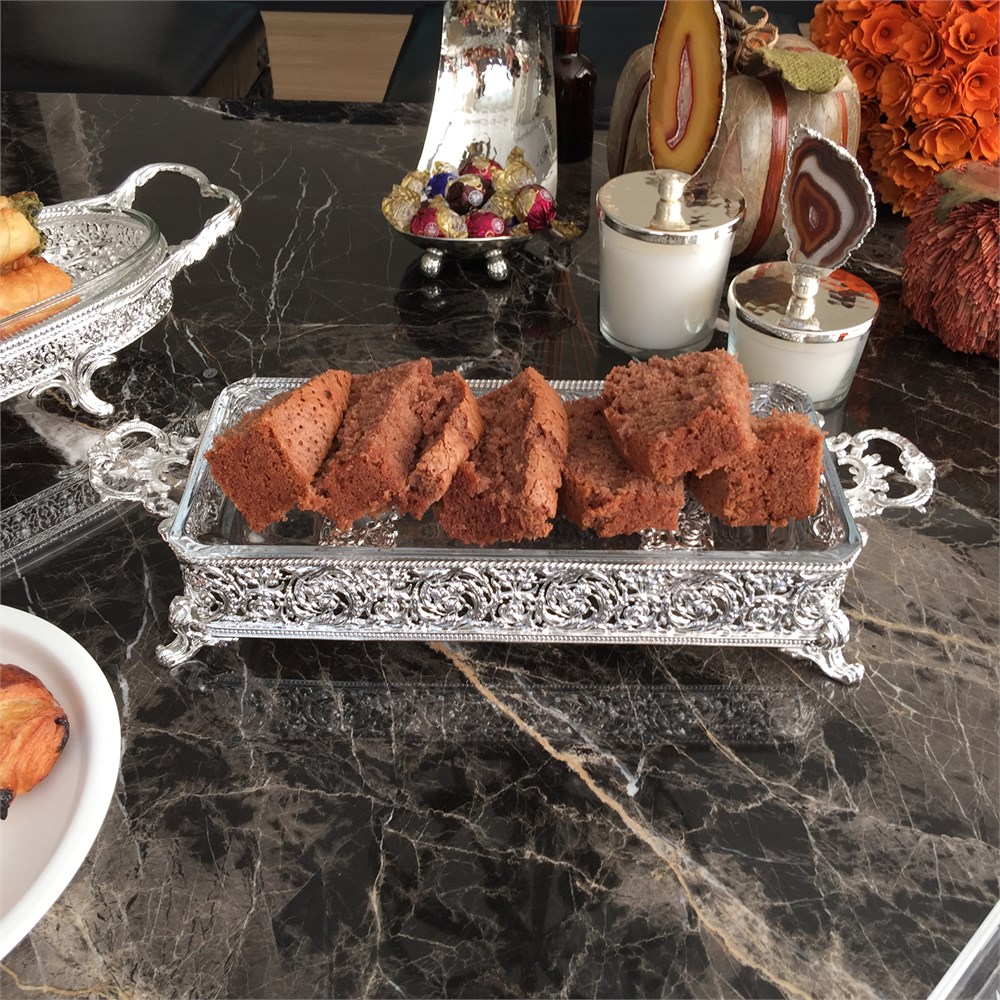 Dikdörtgen Camlı Nil Çerezlik Mezelik Servis