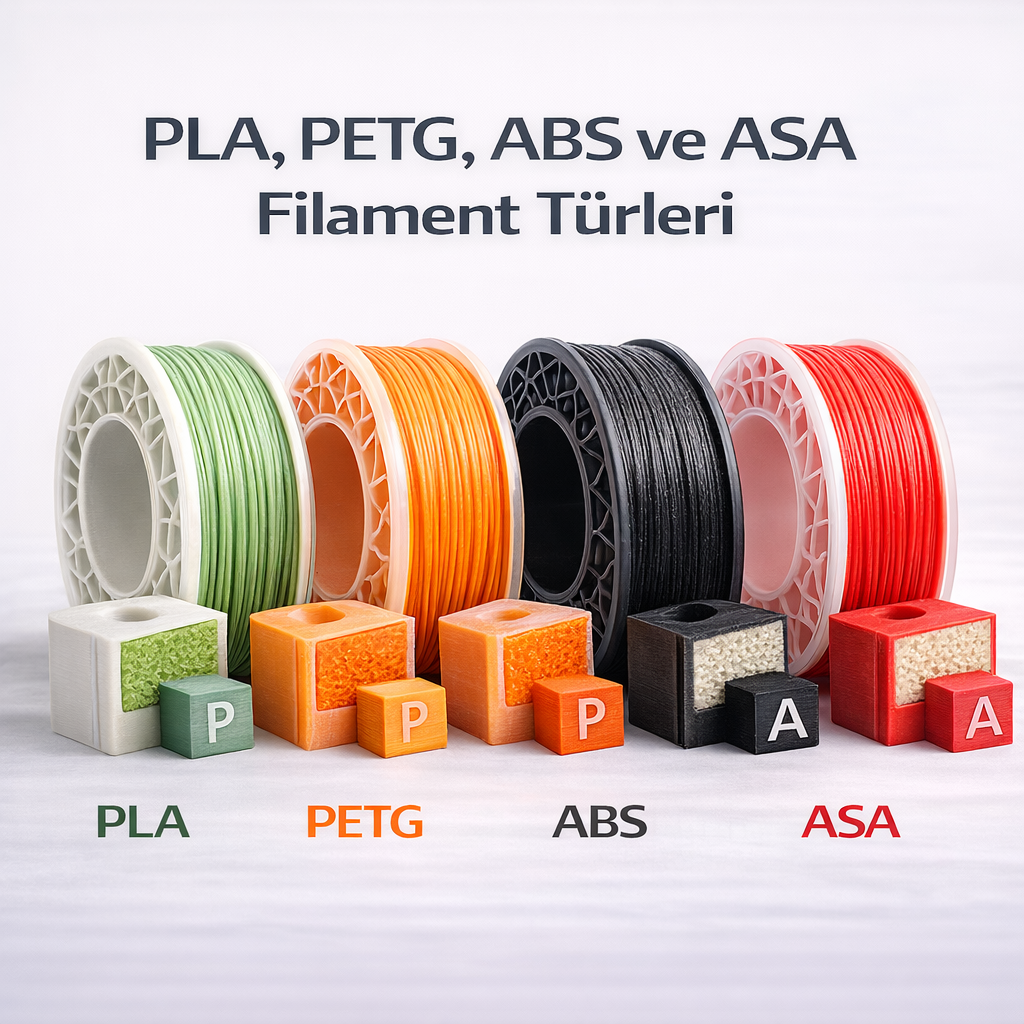 PLA, PETG, ABS ve ASA Filament Türleri: Hangisi Ne İçin Kullanılır?