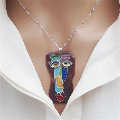 Mask Kolye IV Gümüş Zincirli