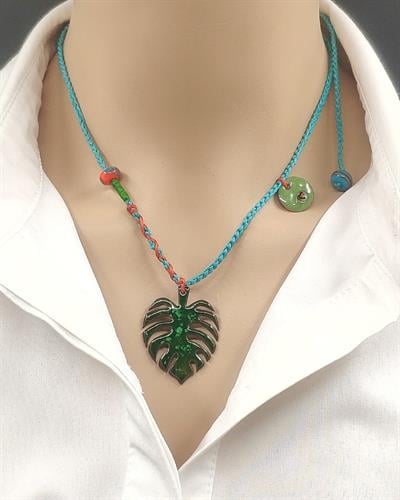 Monstera Kolye 1 Yeşil Nazarlıklı