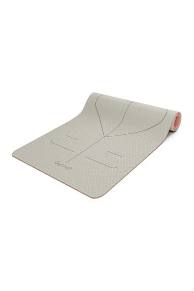 Gymo Pro Series Hizalamalı 6mm TPE Yoga Matı Pilates Minderi 183x66mm Bej