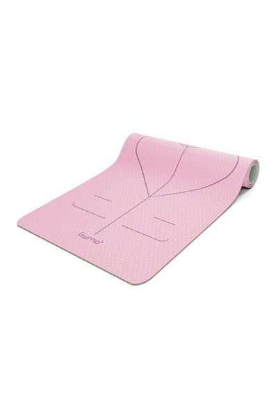Gymo Pro Series Hizalamalı 6mm TPE Yoga Matı Pilates Minderi 183x66mm Pembe