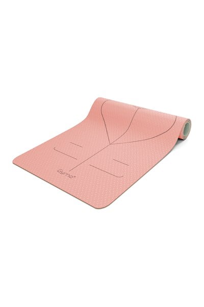 Gymo Pro Series Hizalamalı 6mm TPE Yoga Matı Pilates Minderi 183x66mm Somon