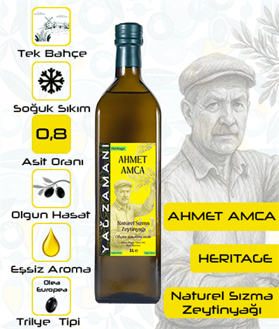 Ahmet Amca Olgun Hasat 0,8 Asit Naturel Sızma Zeytinyağı 1 Litre