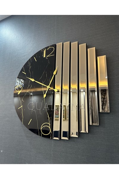 70 cm Çapında Bronz Aynalı Duvar Saati