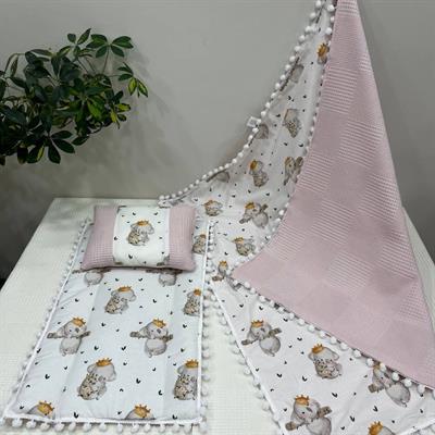 Pembe koala desenli alt açma seti 3 lü