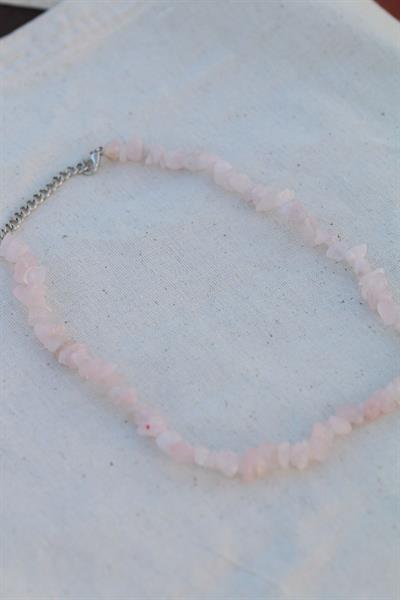 Pembe Kuvars Spiritüel Doğal Enerji Taşı Tam Döngü Kolye