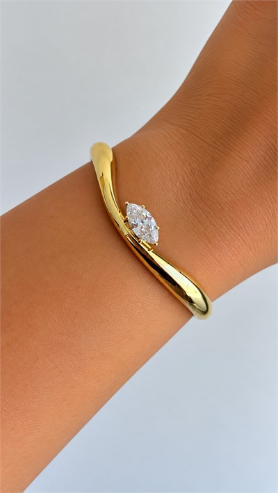 MARQUİSE TAŞLI GOLD KELEPÇE