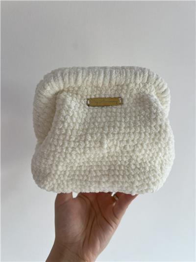 TEDDY CLUTCH ÇANTA - BEYAZ