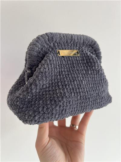 TEDDY CLUTCH ÇANTA - GRİ