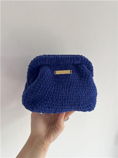 TEDDY CLUTCH ÇANTA - MAVİ
