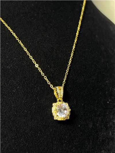 TEK TAŞ KOLYE - GOLD