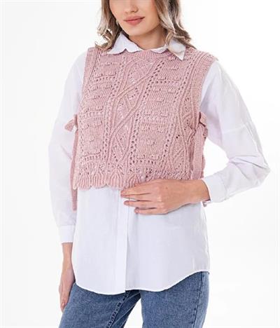 Hipatu Kuşaklı Ponponlu Süveter (1660)