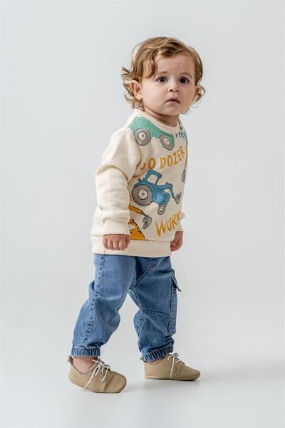 Tuffy Dozer Baskılı Erkek Bebek Sweatshirt - 015