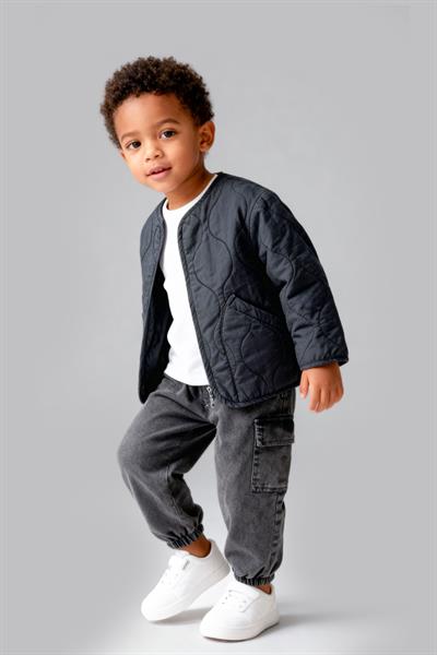 Tuffy Erkek Çocuk Yıkamalı Gabardin Bomber Ceket Üçlü Takım-04415