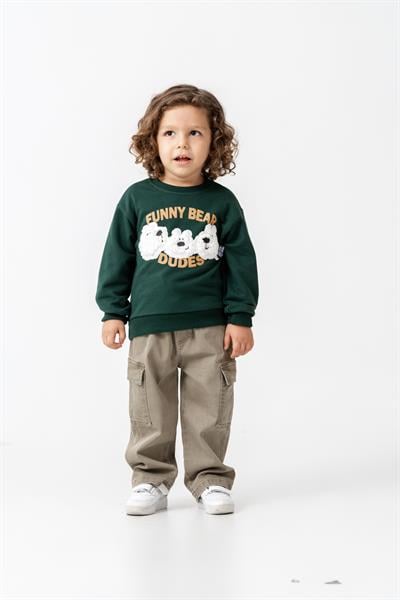 Tuffy Funny Bear Baskılı Erkek Çocuk Sweatshirt-0325
