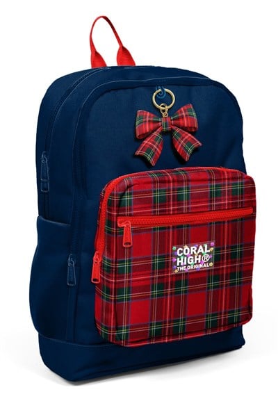 Coral High Kids Lacivert Ekose Fiyonk Desenli Okul Sırt Çantası 33207