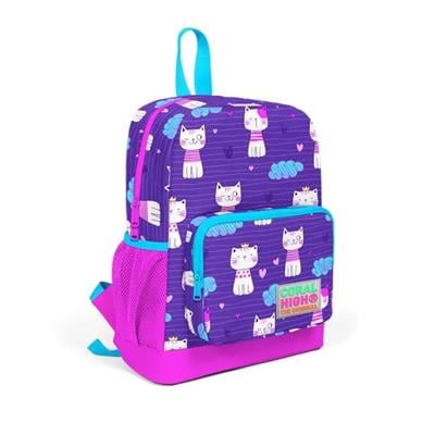 Coral High Kids Mor Kediler Desenli İki Bölmeli Anaokul ve İlköğretim Başlangıç Çantası 23296-(5679)