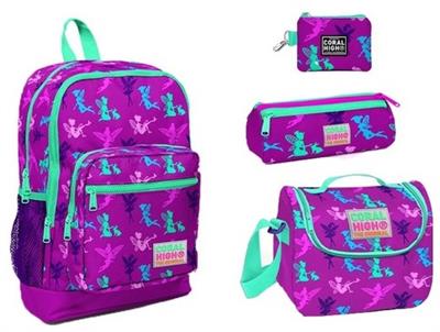 Coral High Pembe Su Perisi Temalı Kız Çocuk İlkokul Çanta Seti-Dört Parçalı Set-(5656)