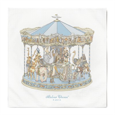 Atelier Choux - Carousel Mavi Önlük & Müslin Set