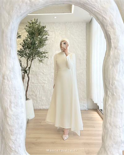 Chic Çift Pelerin Elbise
