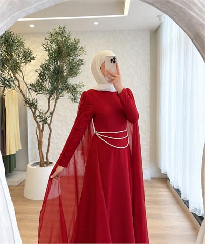 Chic Çift Pelerin Elbise