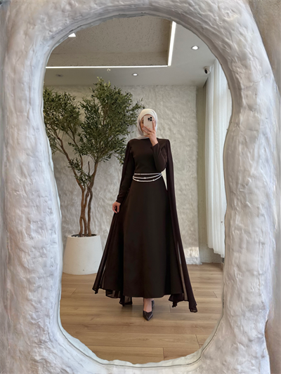 Chic Çift Pelerin Elbise