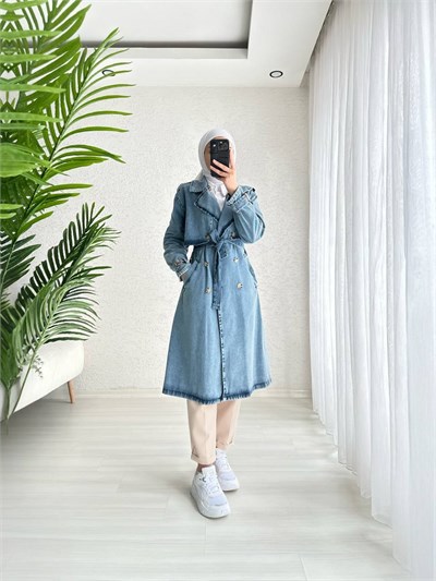 Denim Elegance Trench