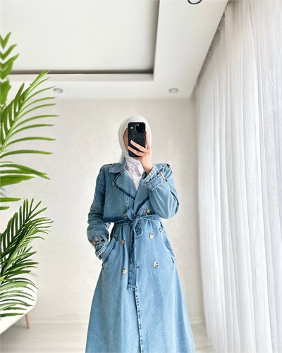 Denim Elegance Trench
