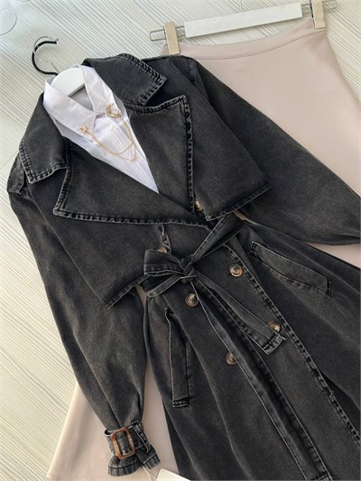 Denim Elegance Trench