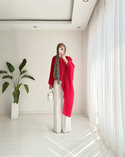 Lavin Özel Tasarım Asimetrik Kimono Kırmızı