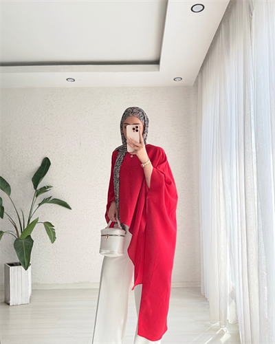Lavin Özel Tasarım Asimetrik Kimono Kırmızı