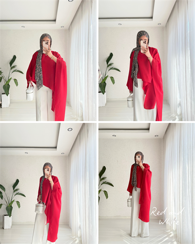 Lavin Özel Tasarım Asimetrik Kimono Kırmızı