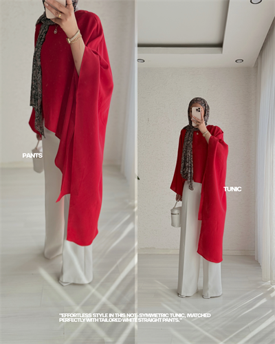 Lavin Özel Tasarım Asimetrik Kimono Kırmızı