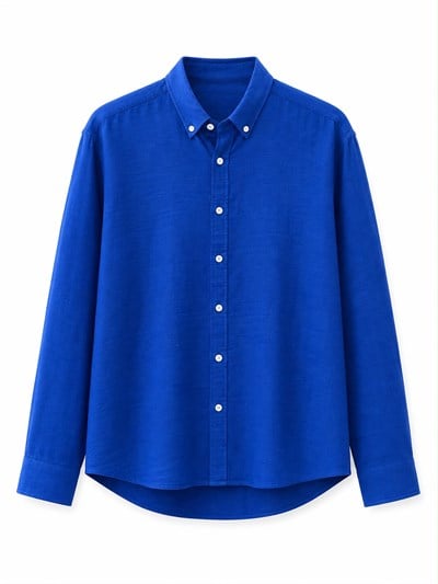 Erkek Oversize Basic Rahat Gömlek Mavi