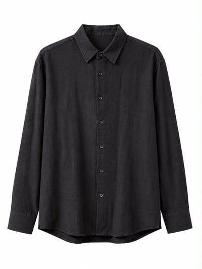 Erkek Oversize Basic Rahat Gömlek Siyah