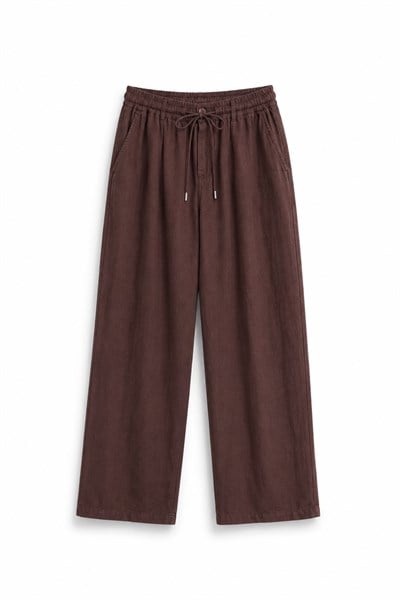 Keten Baggy Pantolon Kahverengi