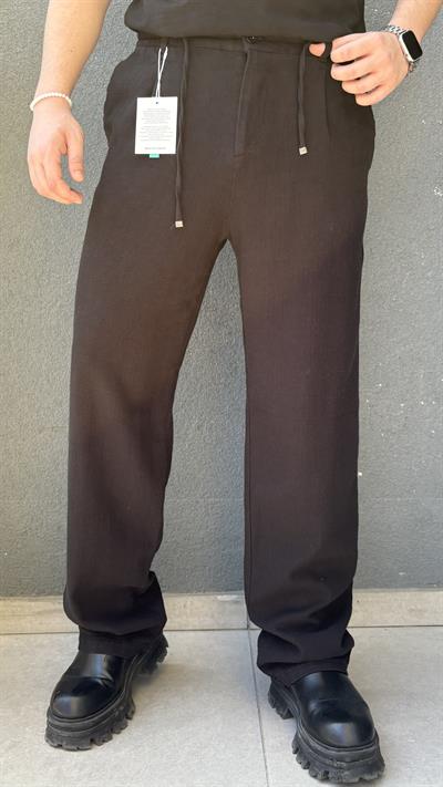 Keten Baggy Pantolon Siyah