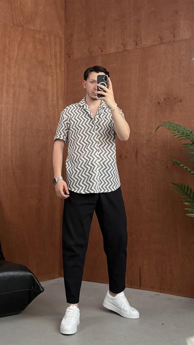 Regular Fit Jakarlı Gömlek Gri
